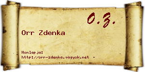 Orr Zdenka névjegykártya